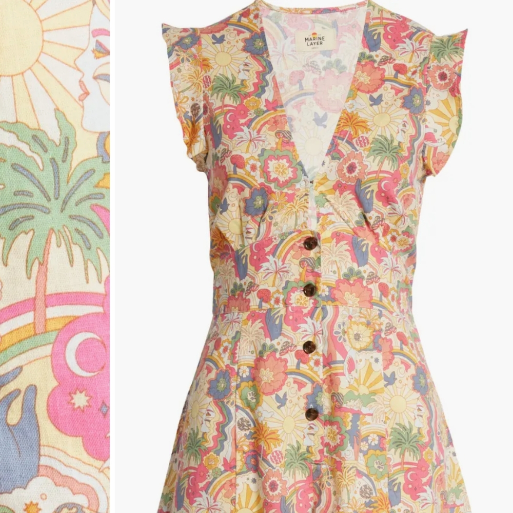 Marine Layer Camila Romper in Groove